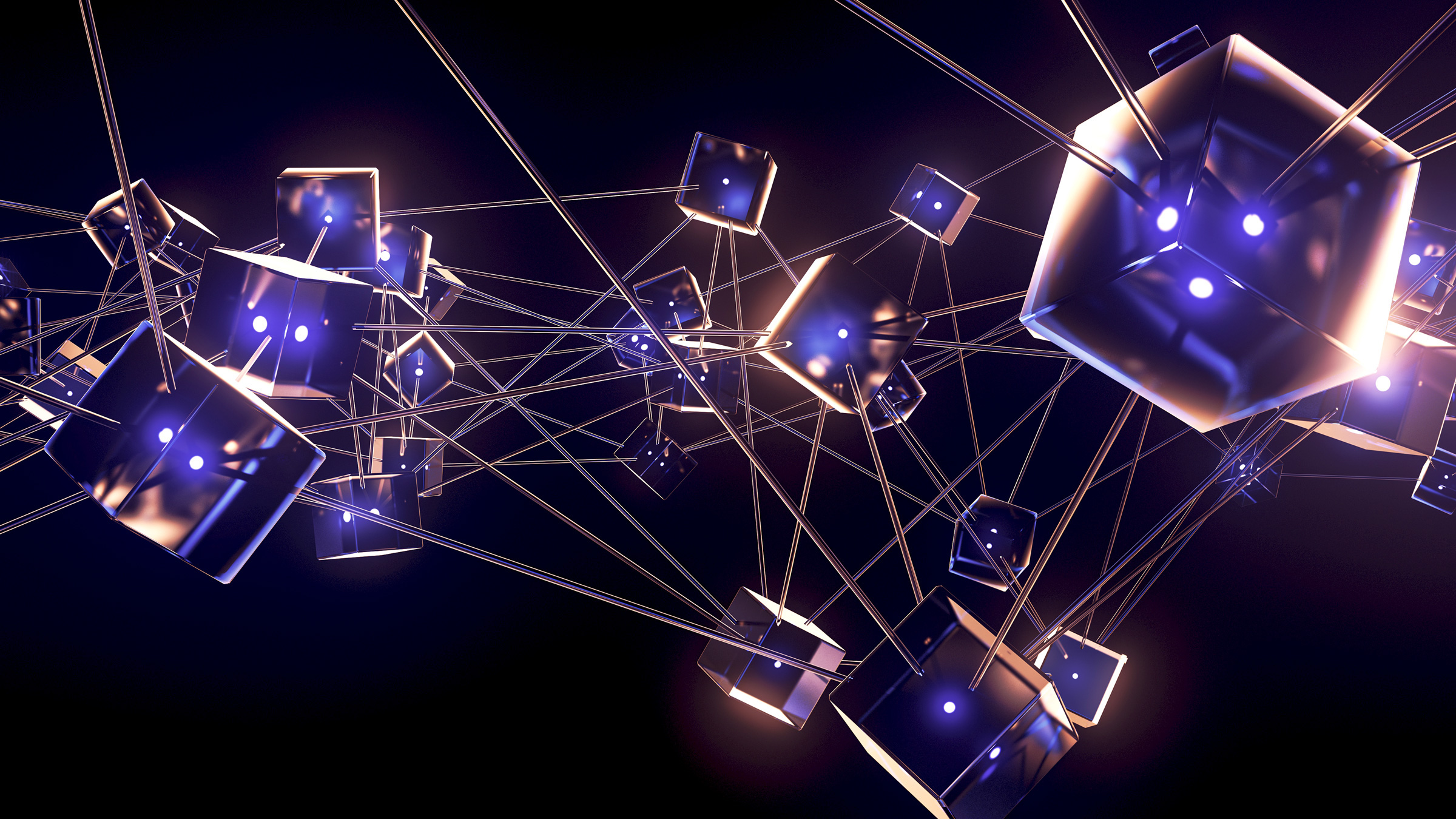 Visual representation of interconnected blockchain networks with highlighted security attack vectors, illustrating cross-chain messaging protocol vulnerabilities
